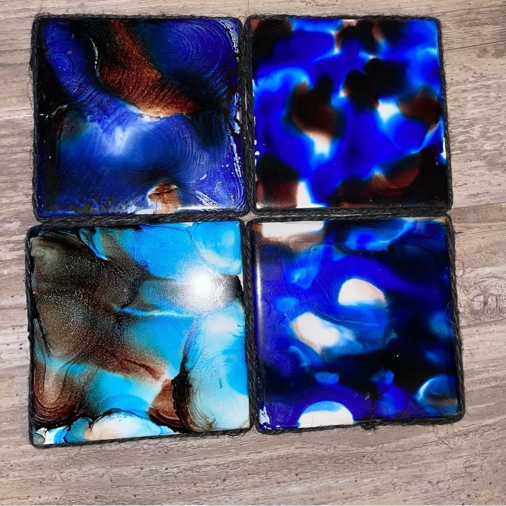 HAND painted 4” coasters (4)